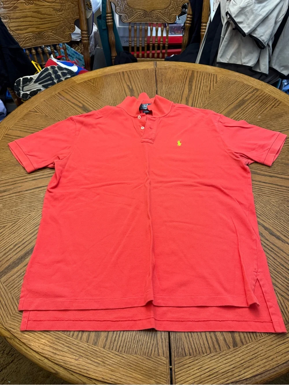 Ralph Lauren Men’s Coral Polo with Yellow Pony Logo